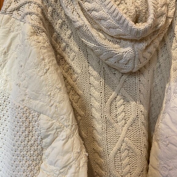 Pol Quilting Patch Cable Knit Jacket Womens Sz M New with Tags - Picture 7 of 10